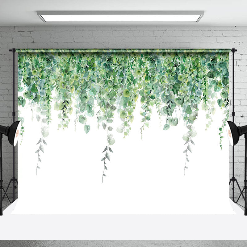 Aperturee - Greenery White Wall Spring Backdrop For Photography