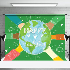 Aperturee - Greeny Blue Cute Happy Earth Day Party Backdrop