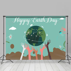 Aperturee - Greeny Kids Planting Happy Earth Day Party Backdrop