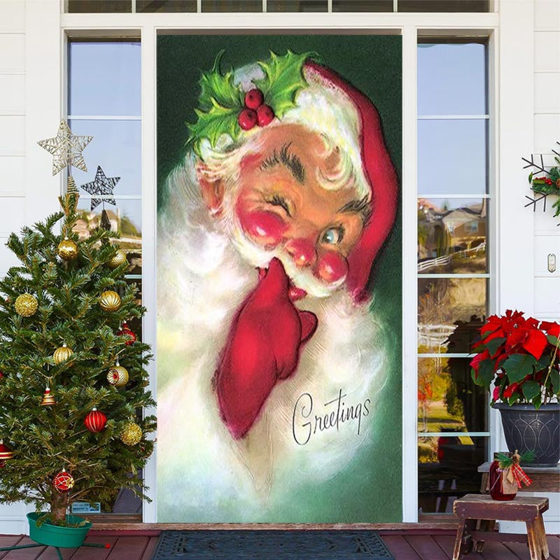 Aperturee - Greetings Oils Santa Claus Christmas Door Cover