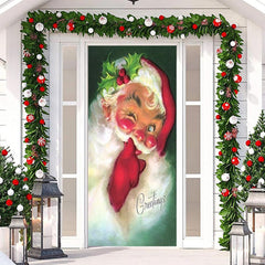 Aperturee - Greetings Oils Santa Claus Christmas Door Cover