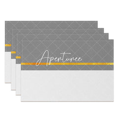 Aperturee - Grey And White Golden Line Dinner Set Of 4 Placemats