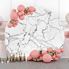 Aperturee - Grey Line Marble Abstract Round Birthday Backdrop