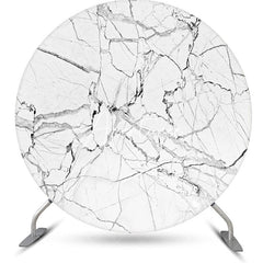 Aperturee - Grey Line Marble Abstract Round Birthday Backdrop