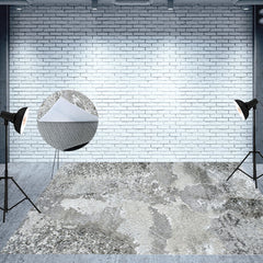 Aperturee - Grey Shabby Cement Wall Abstract Textured Floor Mat