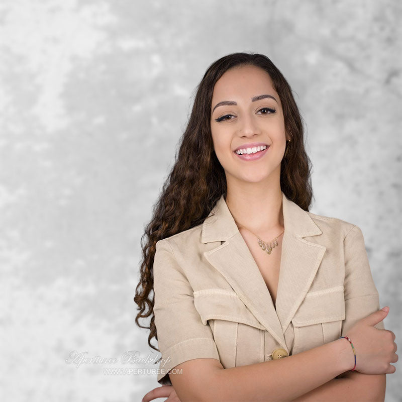 Aperturee - Grey Silver Abstract Shabby Wall Portrait Backdrop