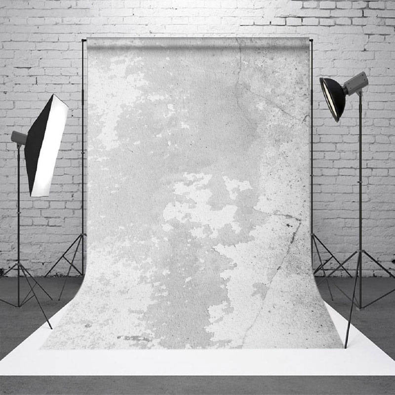 Aperturee - Grey Silver Abstract Shabby Wall Portrait Backdrop