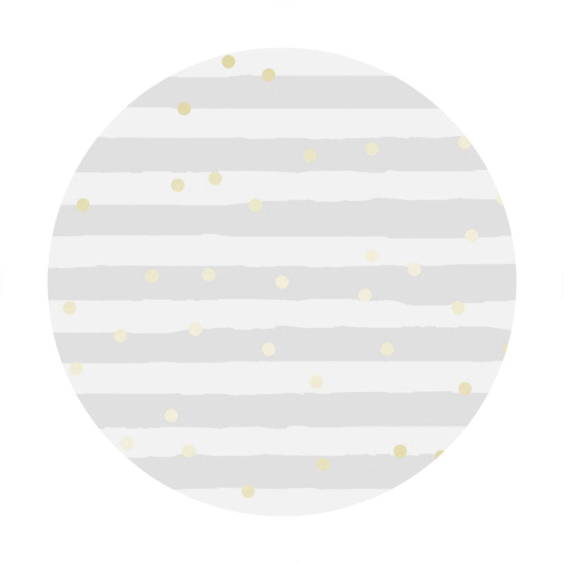 Aperturee - Grey Stripes Round Birthday Backdrop For Boy