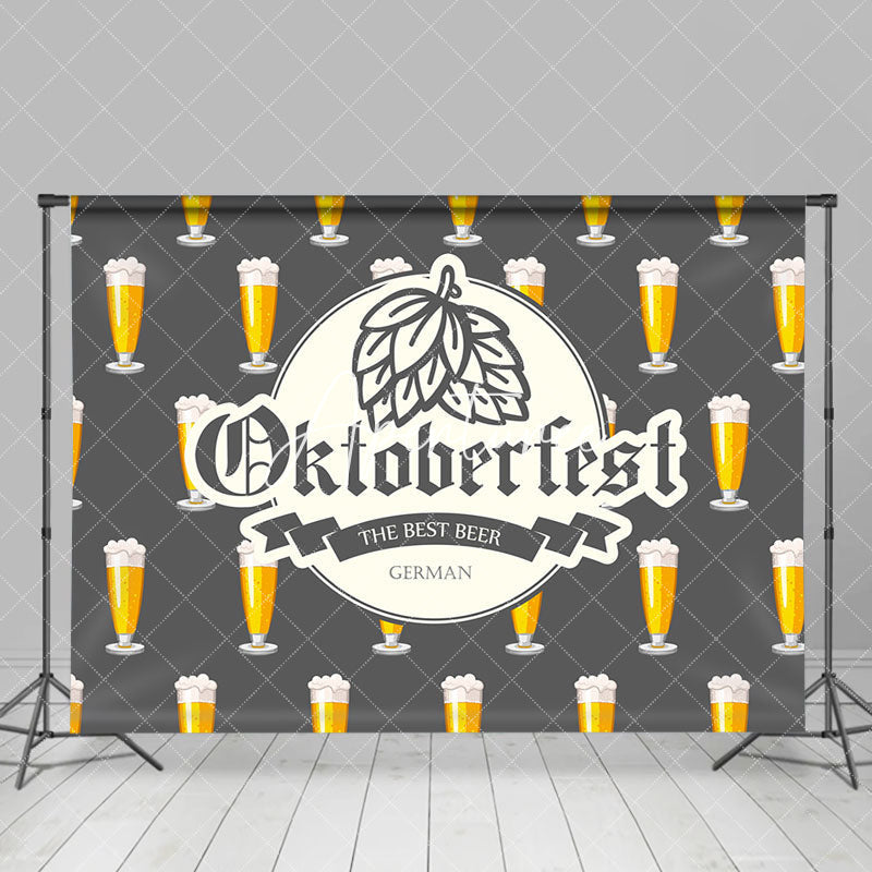 Aperturee - Grey The Best Beer German Oktoberfest Party Backdrop