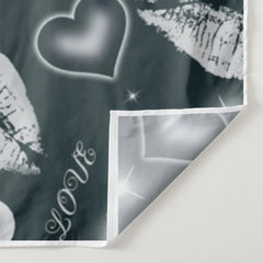 Aperturee - Grey Theme Kiss Heart Happy Valentines Day Backdrop