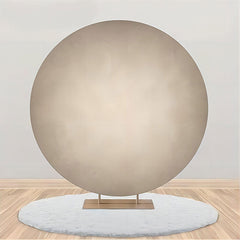 Aperturee - Grey White Gradient Round Birthday Party Backdrop