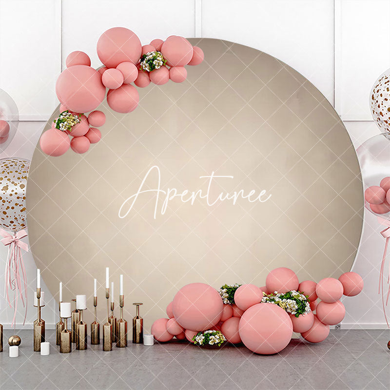 Aperturee - Grey White Gradient Round Birthday Party Backdrop