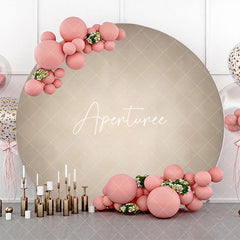 Aperturee - Grey White Gradient Round Birthday Party Backdrop