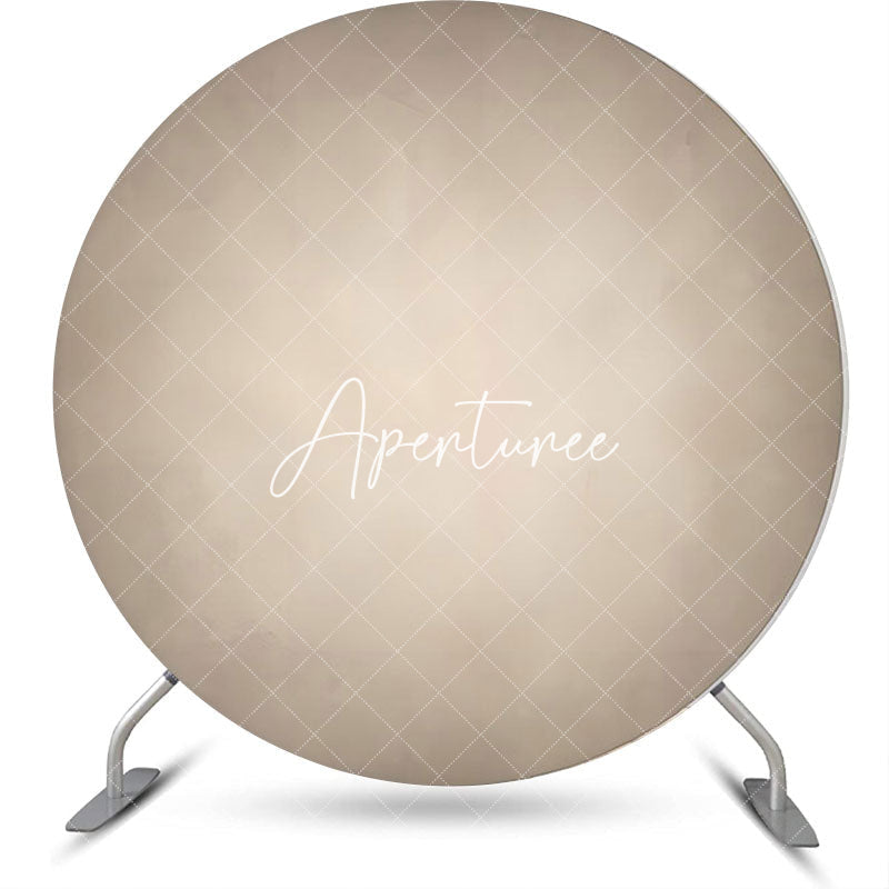 Aperturee - Grey White Gradient Round Birthday Party Backdrop