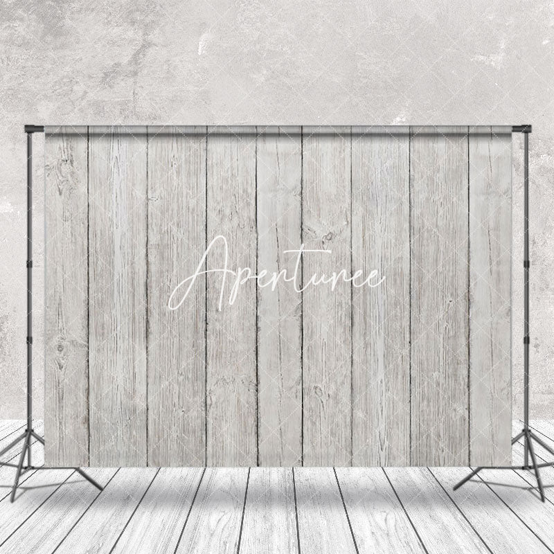 Aperturee - Grey White Wood Texture Old Plank Photo Backdrop