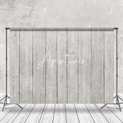 Aperturee - Grey White Wood Texture Old Plank Photo Backdrop