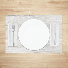 Aperturee - Grey Wood Plank Grain Texture Set Of 4 Placemats