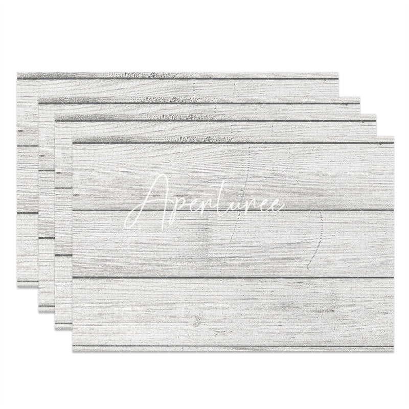 Aperturee - Grey Wood Plank Grain Texture Set Of 4 Placemats