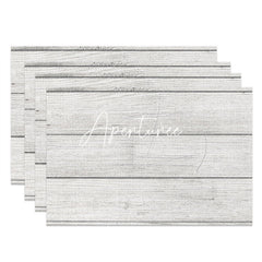 Aperturee - Grey Wood Plank Grain Texture Set Of 4 Placemats