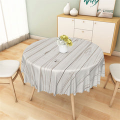 Aperturee - Grey Wooden Patterns Simple Retro Round Tablecloth