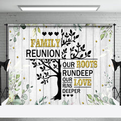 Aperturee - Grey Wooden Plant Leaf Tree Family Reunion Backdrop