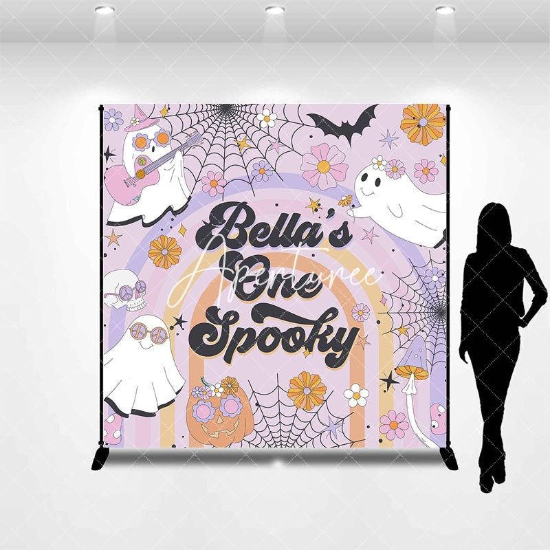 Aperturee - Groovy One Spooky Halloween Custom Birthday Backdrop