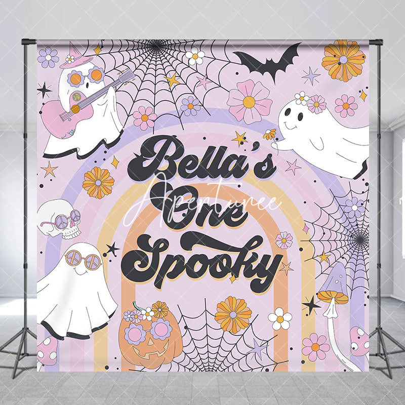 Aperturee - Groovy One Spooky Halloween Custom Birthday Backdrop