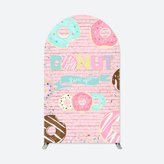 Aperturee - Grow Up Brick Wall Cute Donut Birthday Arch Backdrop