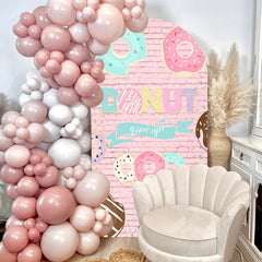 Aperturee - Grow Up Brick Wall Cute Donut Birthday Arch Backdrop