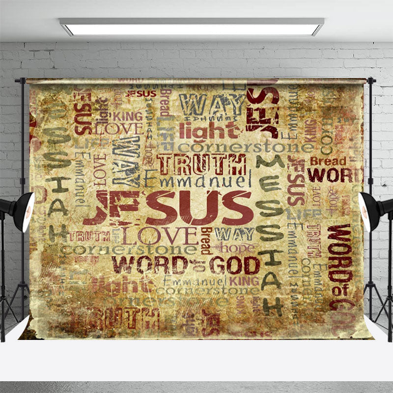 Aperturee - Grunge Paper Jesus Christ Photo Christmas Backdrop