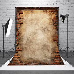 Aperturee - Grungy Retro Rural Brick Wall Photography Backdrop