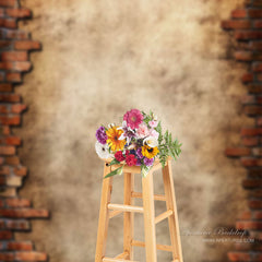 Aperturee - Grungy Retro Rural Brick Wall Photography Backdrop