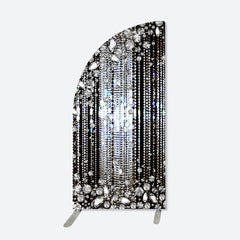 Aperturee - Half Moon Black Silver Dance Party Arch Backdrop