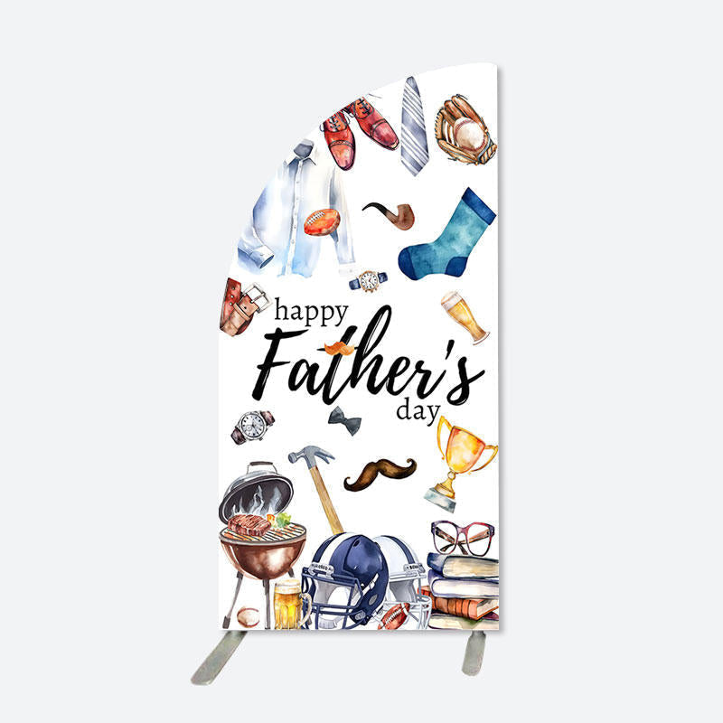 Aperturee - Half Moon Gift Rugby White Fathers Day Arch Backdrop