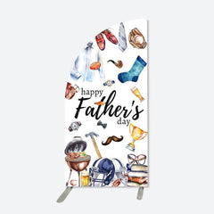 Aperturee - Half Moon Gift Rugby White Fathers Day Arch Backdrop