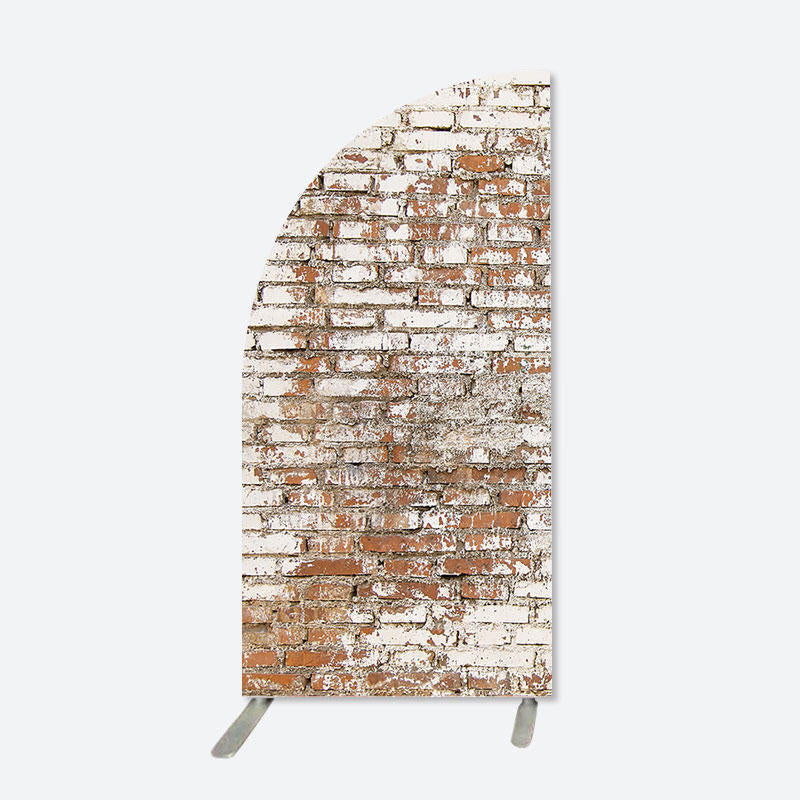 Aperturee - Half Moon Retro Faded Brick Wall Arch Party Backdrop