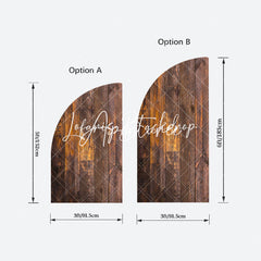 Aperturee - Half Moon Vintage Wood Grain Party Arch Backdrop