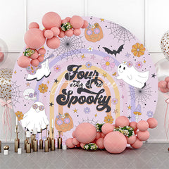 Aperturee Halloween Four Ever Spooky Round Birthday Backdrop