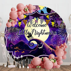 Aperturee - Halloween Little Nightmare Round Baby Shower Backdrop