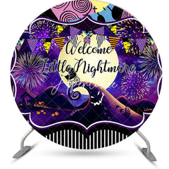 Aperturee - Halloween Little Nightmare Round Baby Shower Backdrop