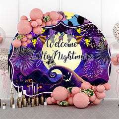 Aperturee - Halloween Little Nightmare Round Baby Shower Backdrop