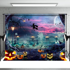 Aperturee - Halloween Punpkins And Boos Scary Night Theme Backdrop