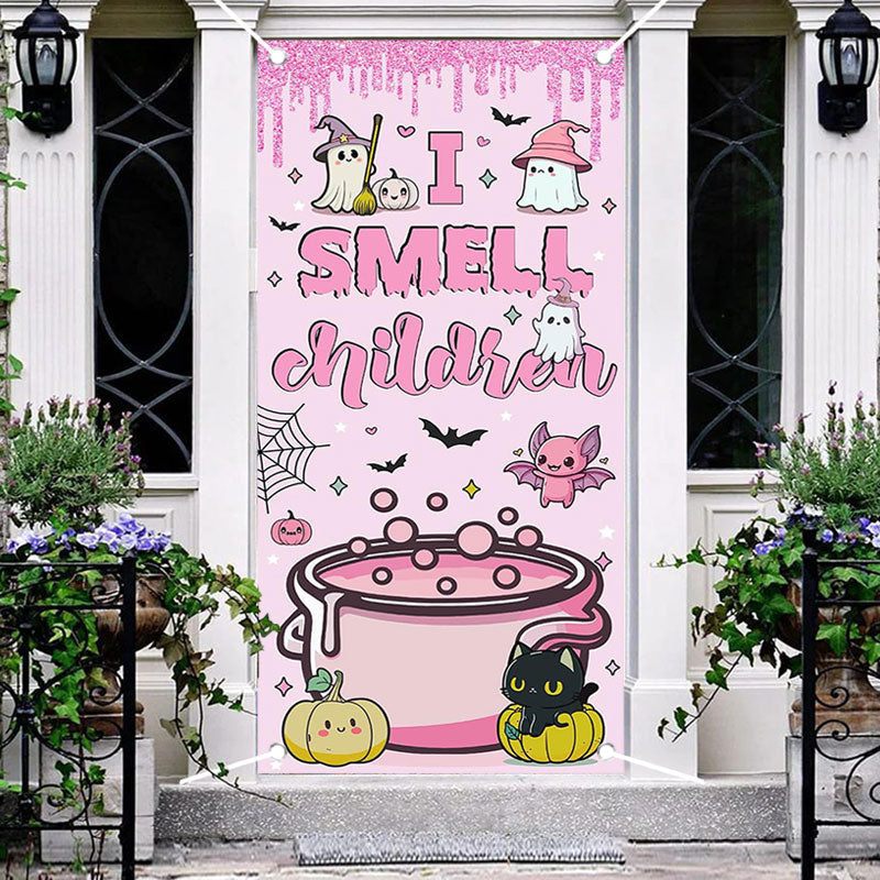 Aperturee - Halloween Spooky Pumpkin Pink Baby Shower Door Cover