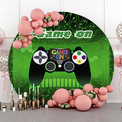 Aperturee Handle Green Circle Happy Birthday Backdrop For Party