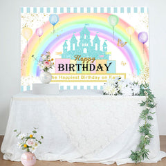 Aperturee - Happiest Birthday On The Earth Rainbow Castle Backdrop