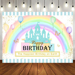 Aperturee - Happiest Birthday On The Earth Rainbow Castle Backdrop