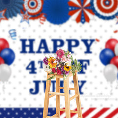 Aperturee - Happy 4th Of July Balloon Independence Day Backdrop