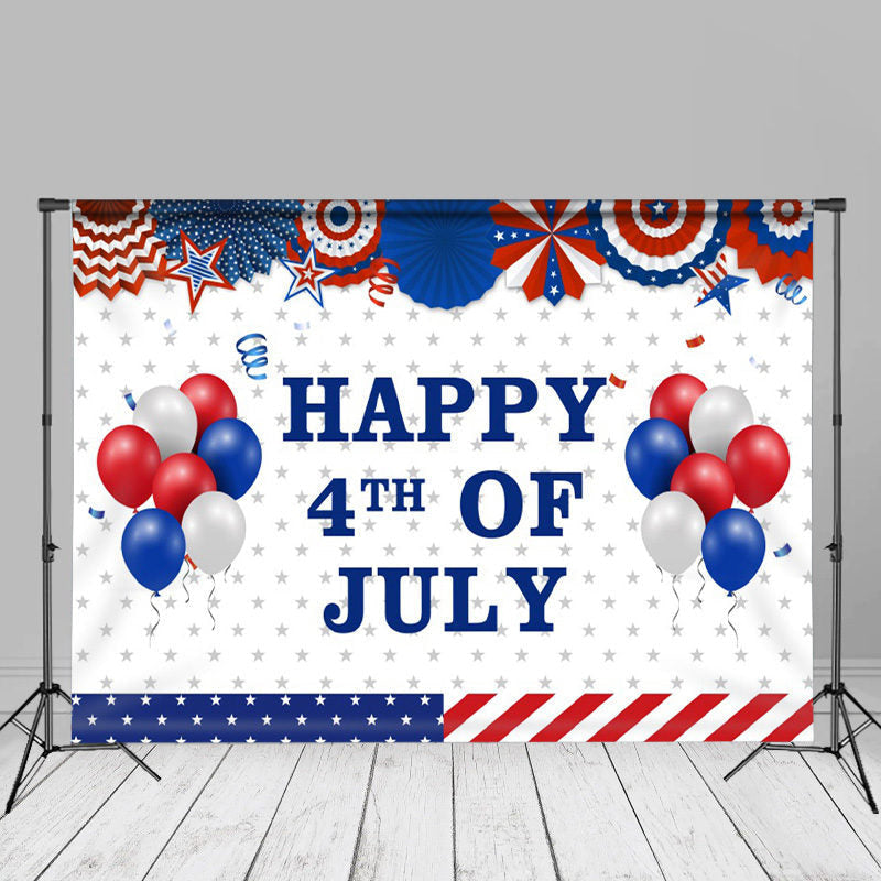 Aperturee - Happy 4th Of July Balloon Independence Day Backdrop