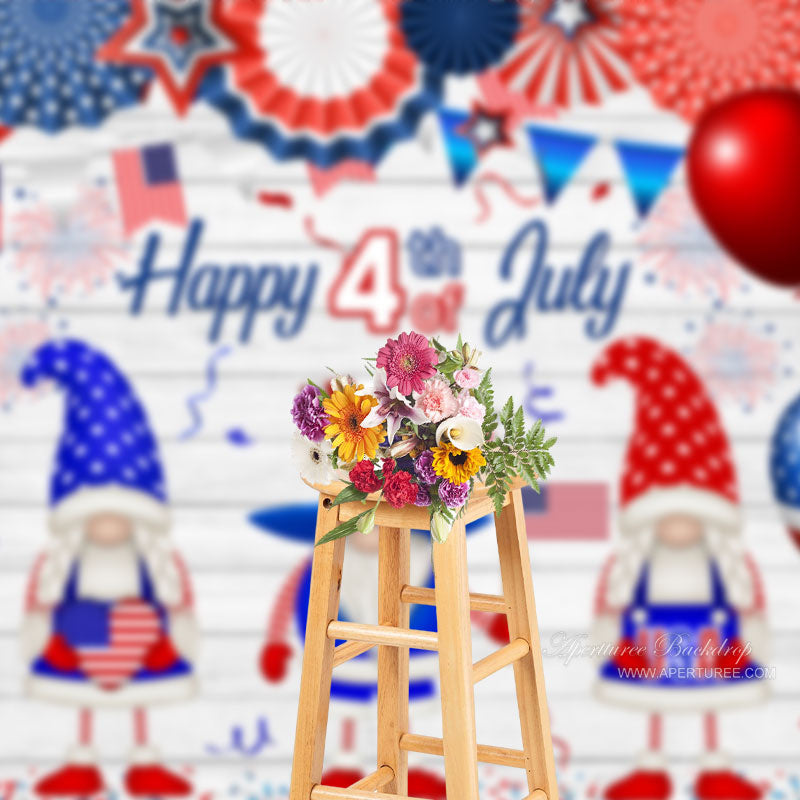 Aperturee - Happy 4th Of July Dwarf Independence Day Backdrop