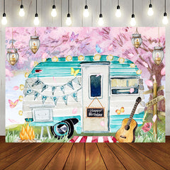 Aperturee - Happy Camper Touring Car Guitar Birthday Backdrop